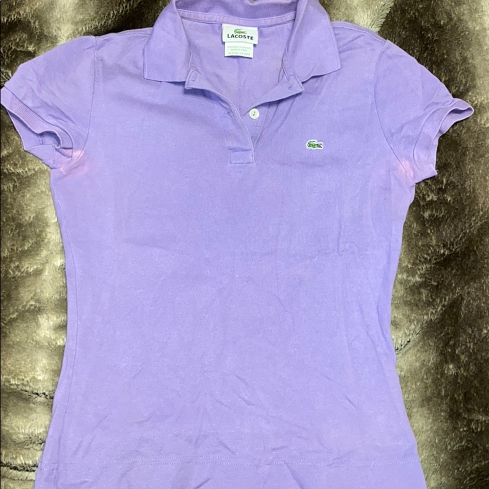 Purple Lacoste polo